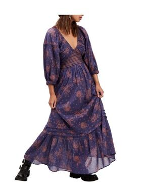 Free People “Golden Hour Maxi” Navy Combo, XS